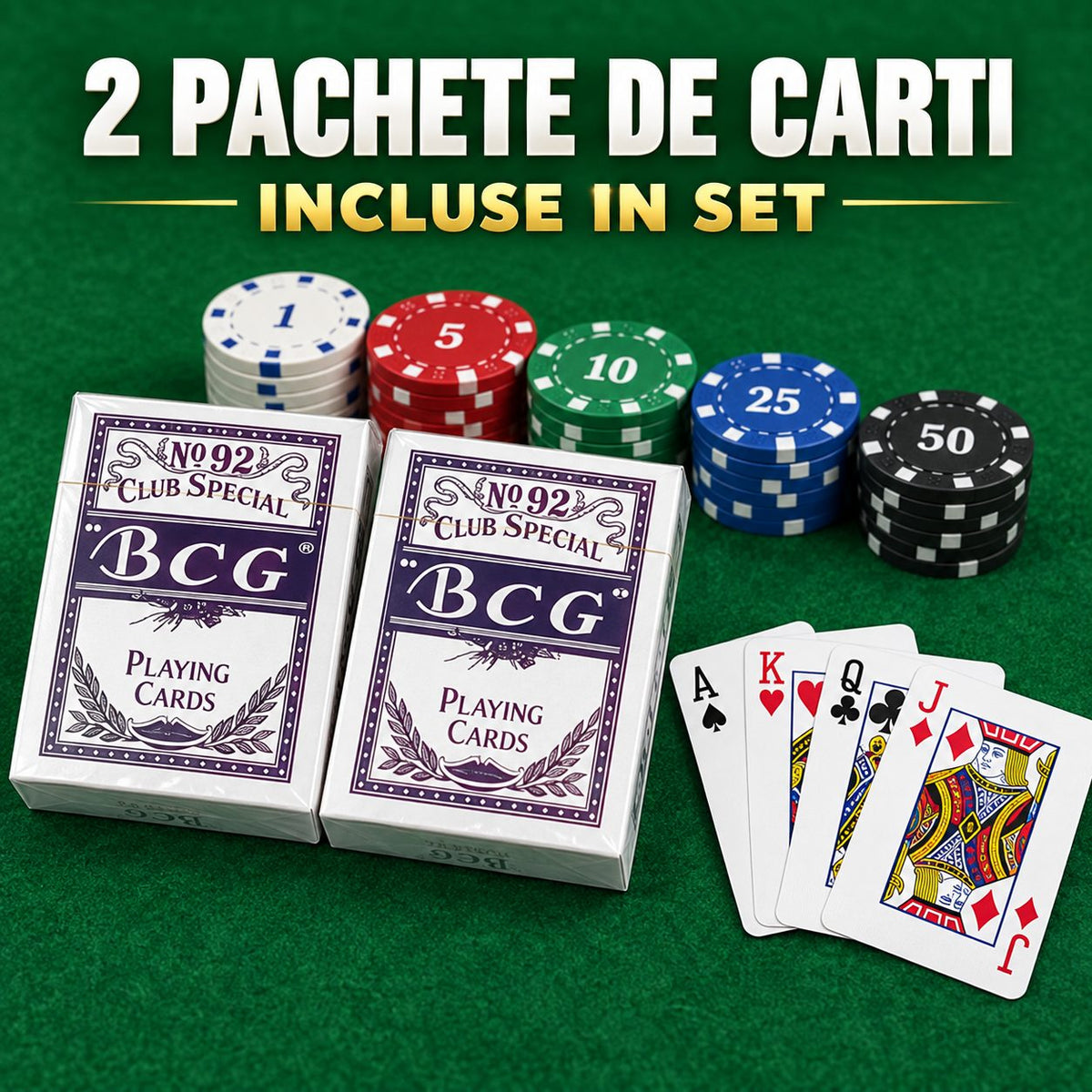 Set de poker cu 200 de jetoane