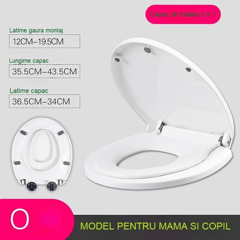 Capac de toaletă 2 în 1, cu reducție pentru copii