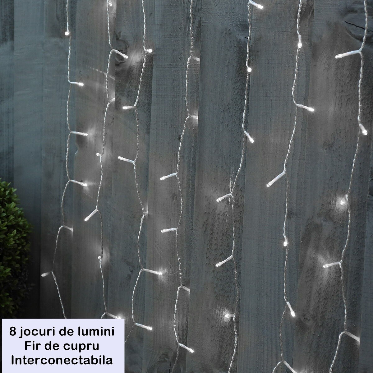 Perdea luminoasă 5 × 1 m, cu 8 jocuri de lumini