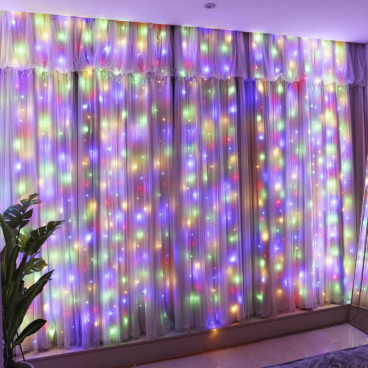 Perdea luminoasă 5 × 1 m, cu 8 jocuri de lumini