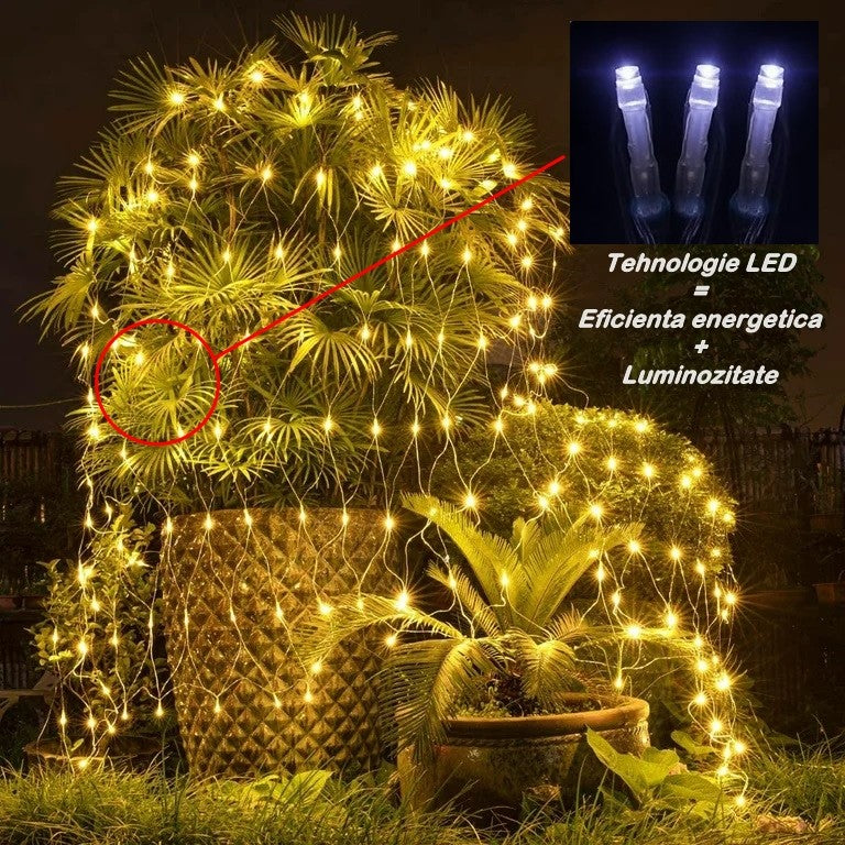 Plasă luminoasă cu 8 jocuri de lumini