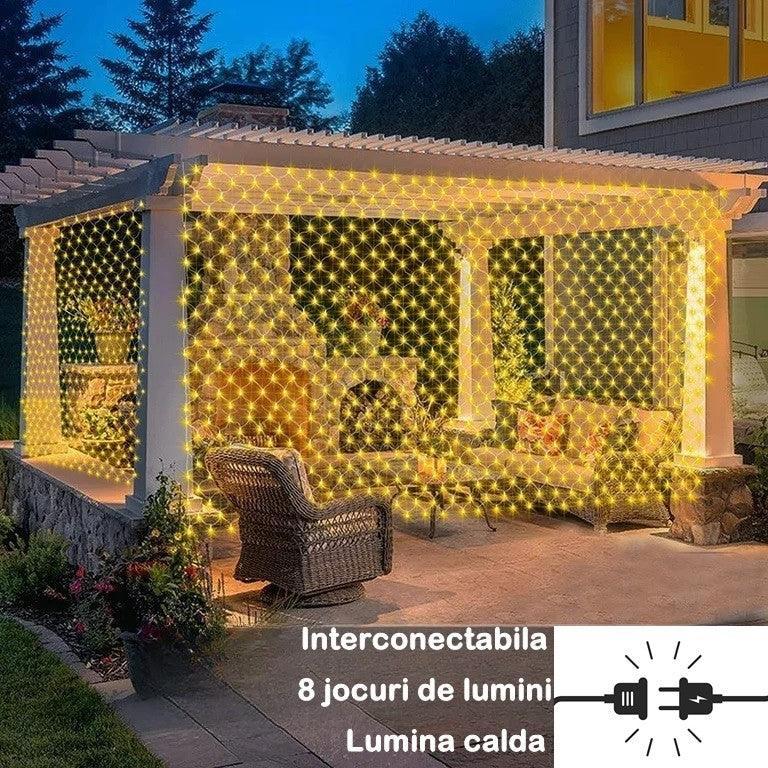 Plasă luminoasă cu 8 jocuri de lumini