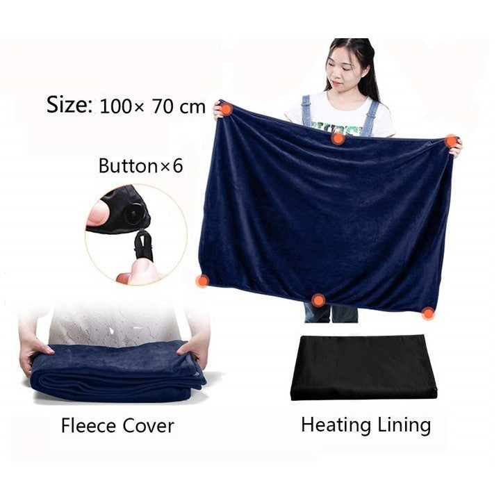 Șal încălzit cu USB, 100 × 70 cm