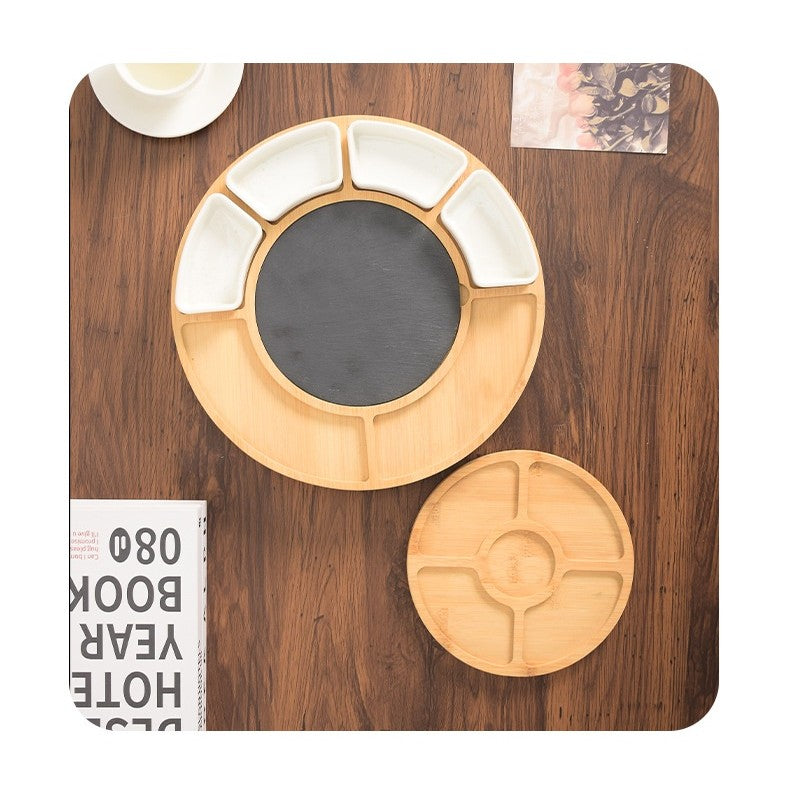 Platou de servire din lemn, set de 18 piese