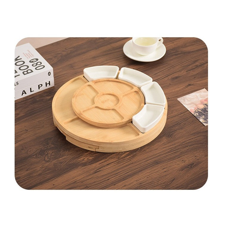 Platou de servire din lemn, set de 18 piese