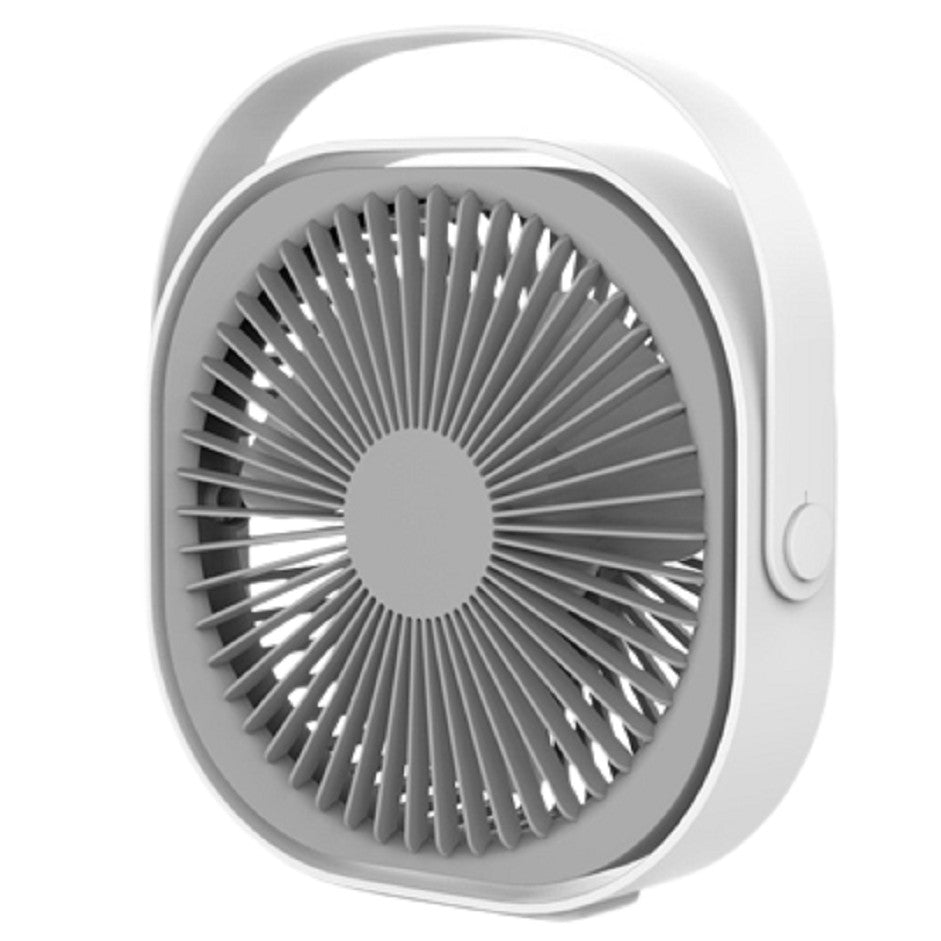 Mini Ventilator Pentru Birou Cu Usb, , Rotire 360 Grade, 3 Viteze, 1500 M A, 13.5 X 12,8, Alb